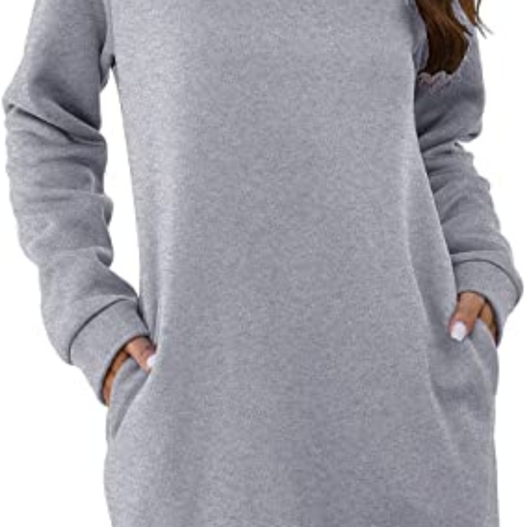 Crewneck Sweatshirt with Pockets. Heather grey. XL - Picture 1 of 4